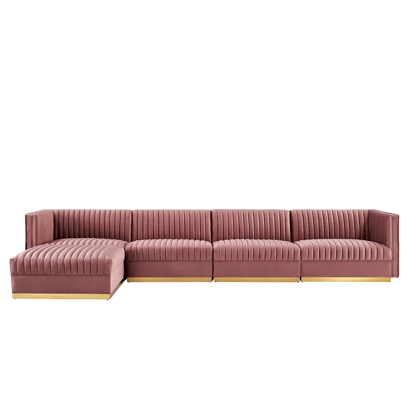 Sanguine 5-Piece Channel Tufted Performance Velvet Modular Sectional Sofa