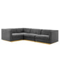 Sanguine 4-Piece Channel Tufted Performance Velvet Left-Facing Modular Sectional Sofa