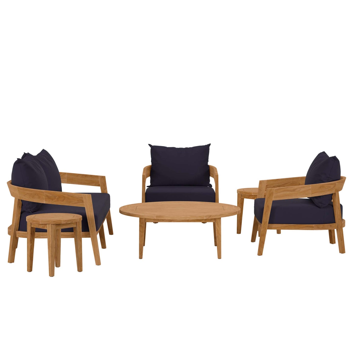 Brisbane 6-Piece Teak Wood Outdoor Patio Set