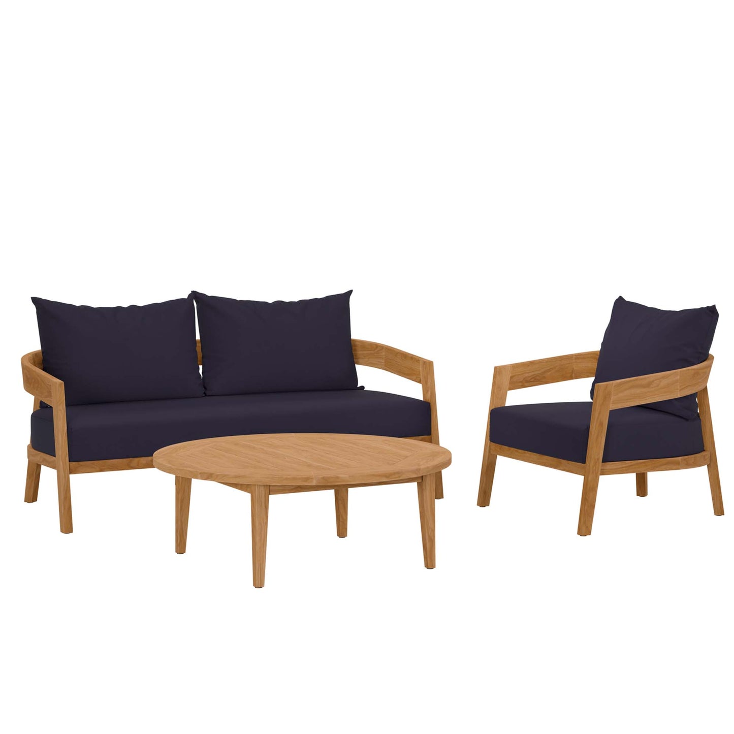 Brisbane 3-Piece Teak Wood Outdoor Patio Set