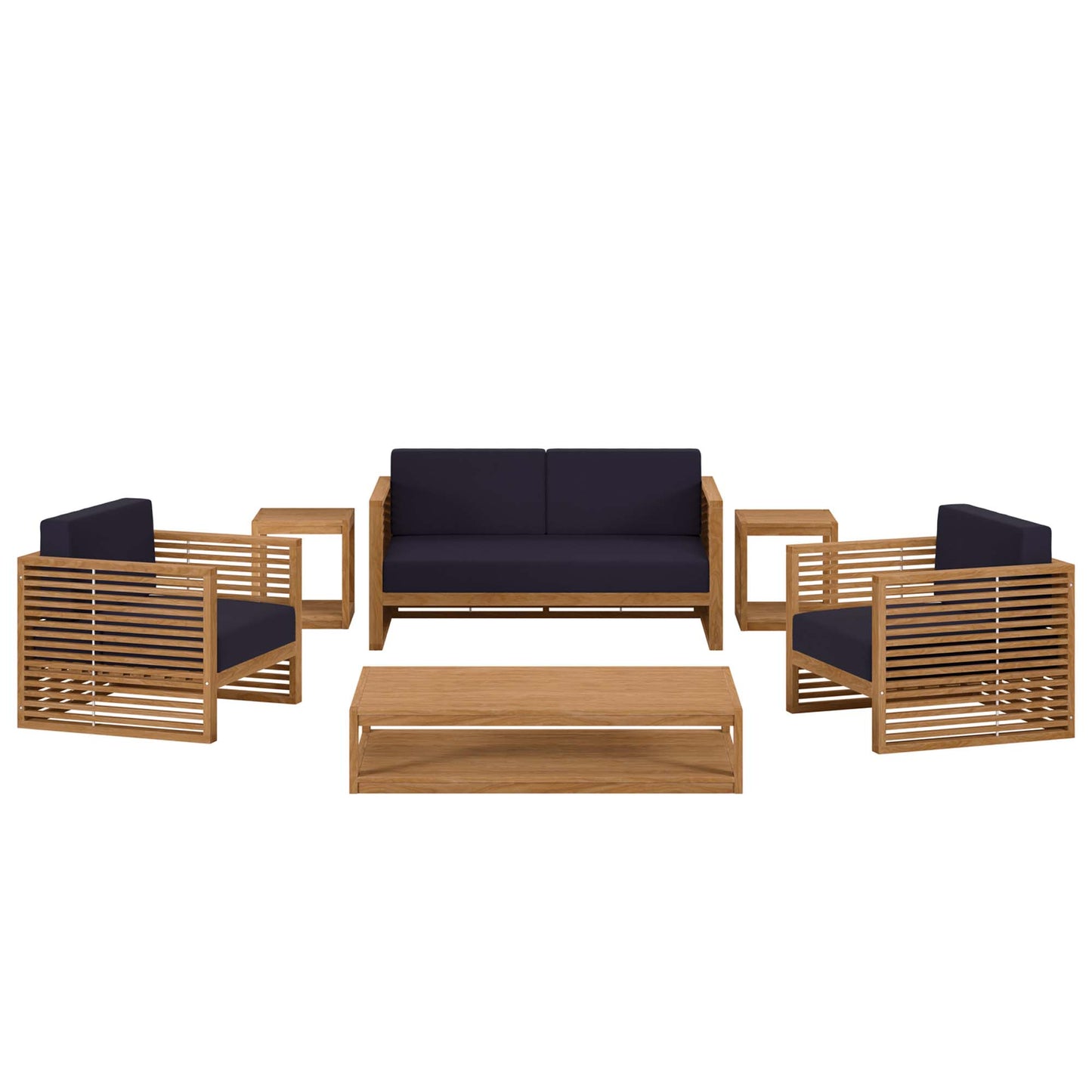 Carlsbad 6-Piece Teak Wood Outdoor Patio Set