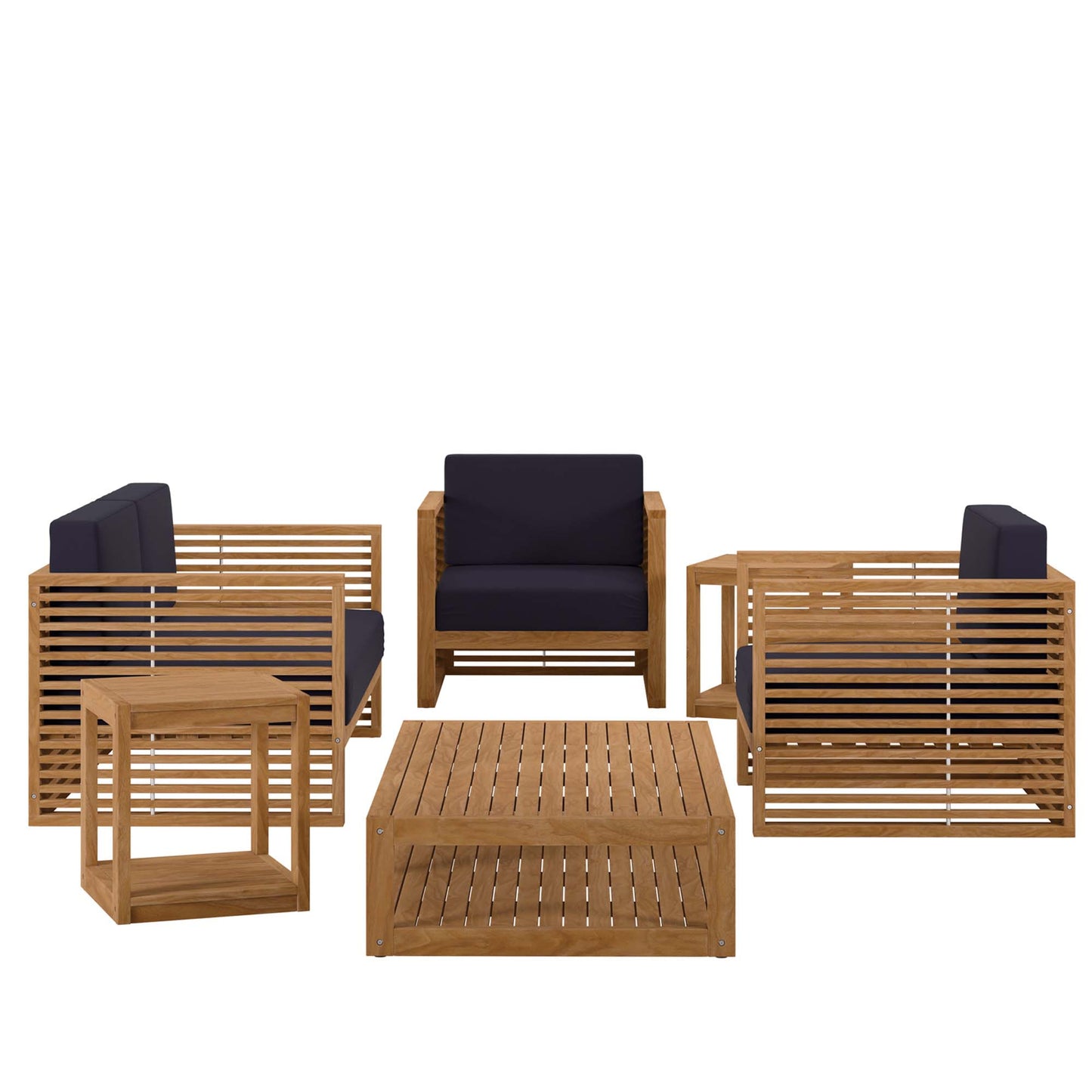 Carlsbad 6-Piece Teak Wood Outdoor Patio Set