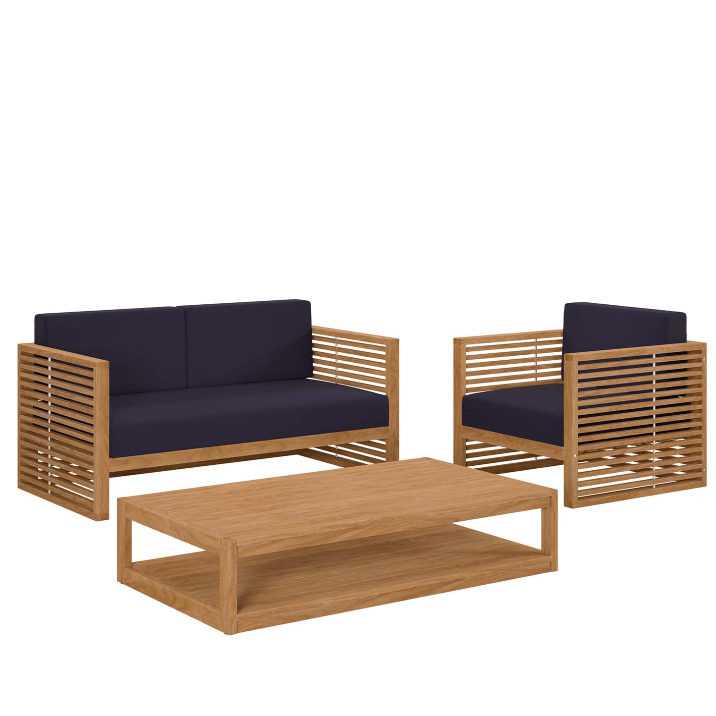 Carlsbad 3-Piece Teak Wood Outdoor Patio Set