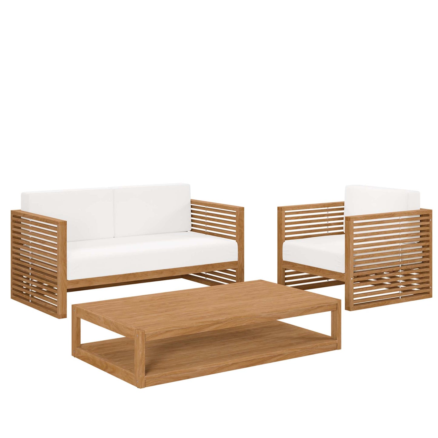 Carlsbad 3-Piece Teak Wood Outdoor Patio Set