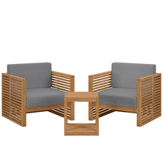 Carlsbad 3-Piece Teak Wood Outdoor Patio Set