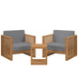 Carlsbad 3-Piece Teak Wood Outdoor Patio Set