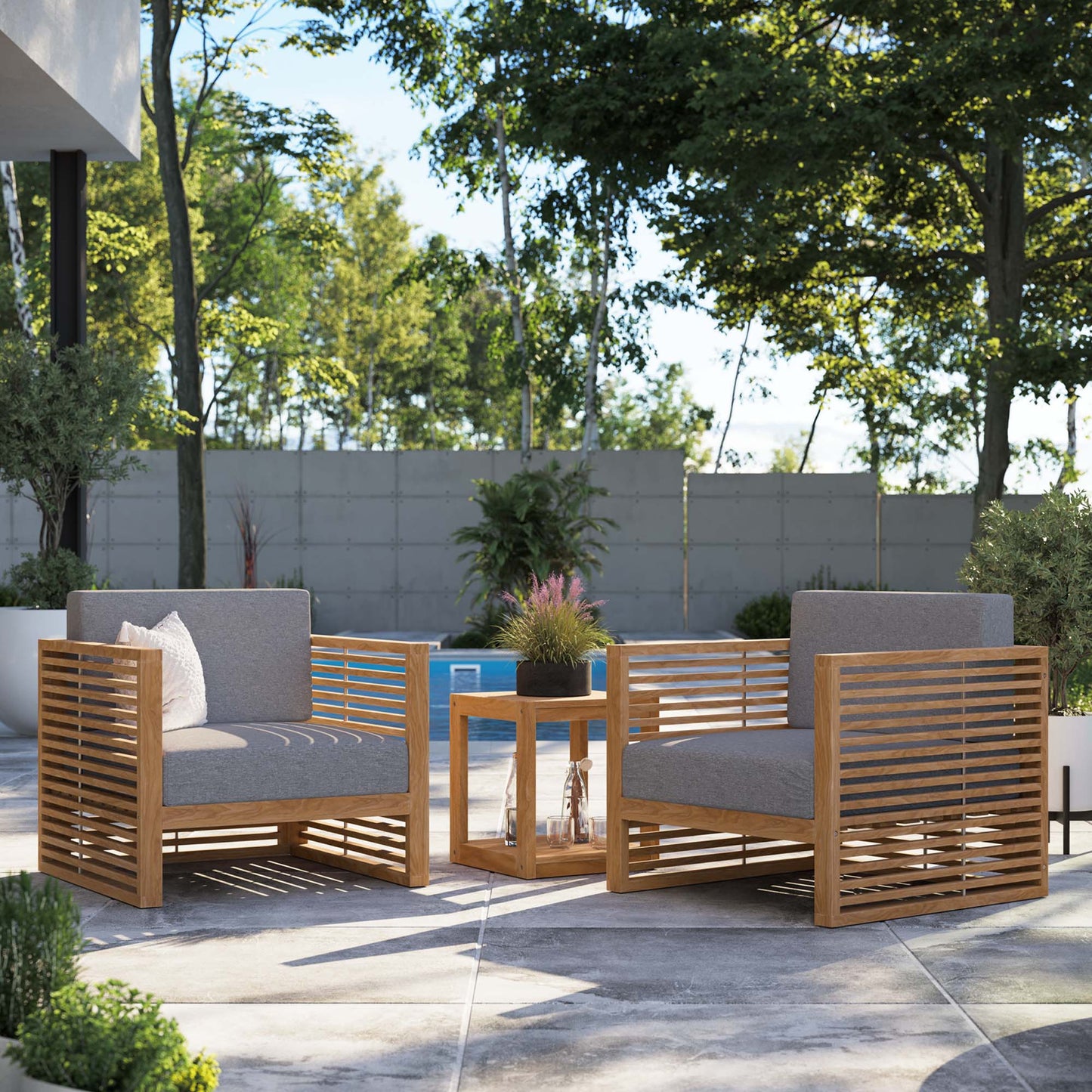 Carlsbad 3-Piece Teak Wood Outdoor Patio Set