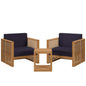 Carlsbad 3-Piece Teak Wood Outdoor Patio Set