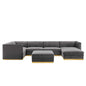 Sanguine 7-Piece Channel Tufted Performance Velvet Left-Facing Modular Sectional Sofa