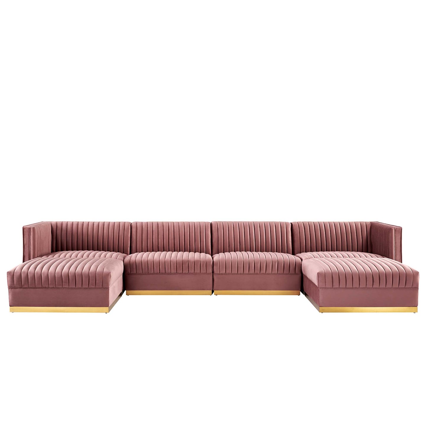 Sanguine 6-Piece Channel Tufted Performance Velvet Modular Sectional Sofa