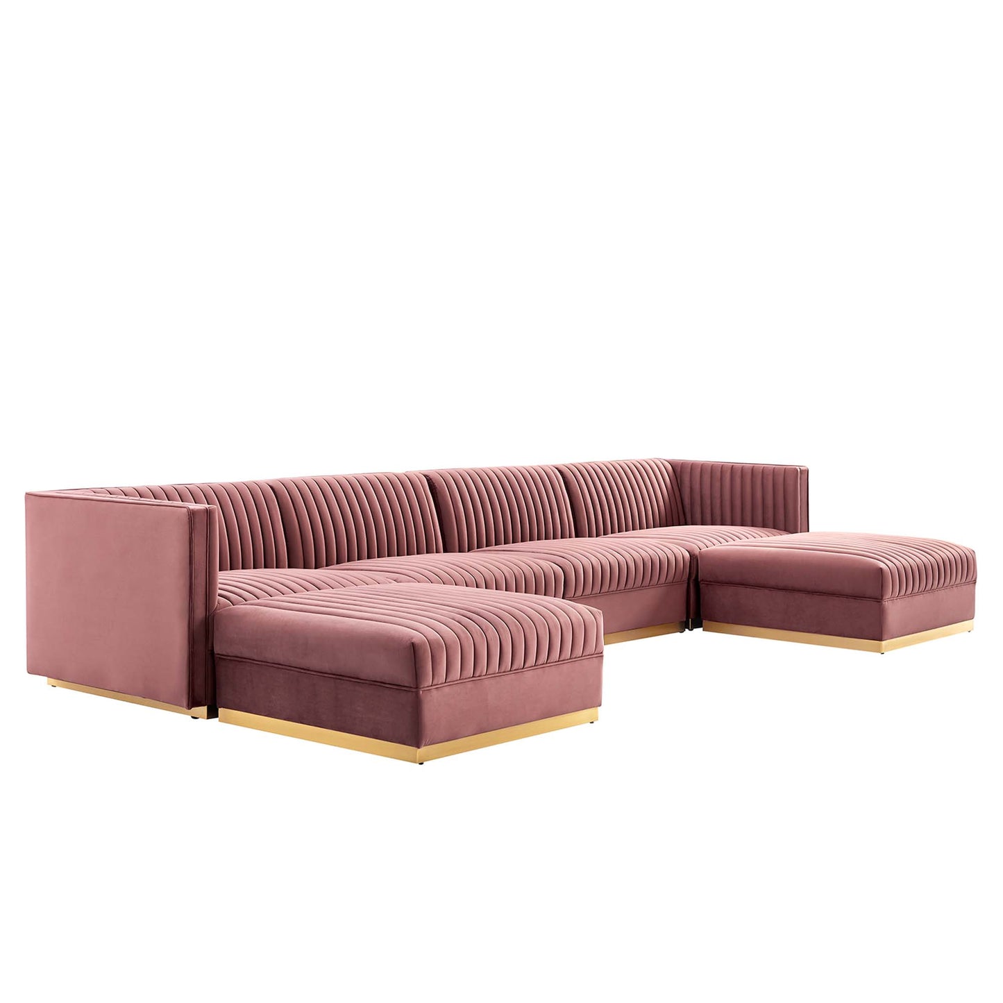 Sanguine 6-Piece Channel Tufted Performance Velvet Modular Sectional Sofa