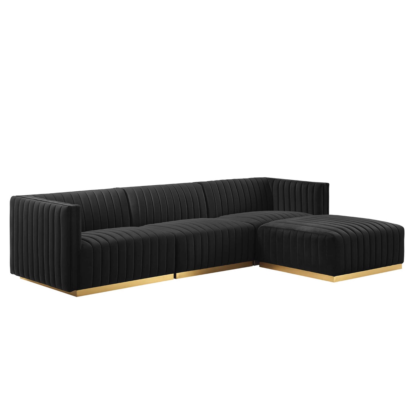 Conjure 4-Piece Channel Tufted Performance Velvet Sectional