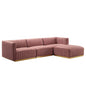 Conjure 4-Piece Channel Tufted Performance Velvet Sectional