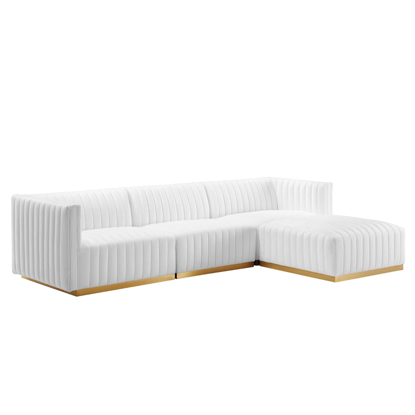 Conjure 4-Piece Channel Tufted Performance Velvet Sectional