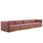 Conjure 4-Piece Channel Tufted Performance Velvet Sofa