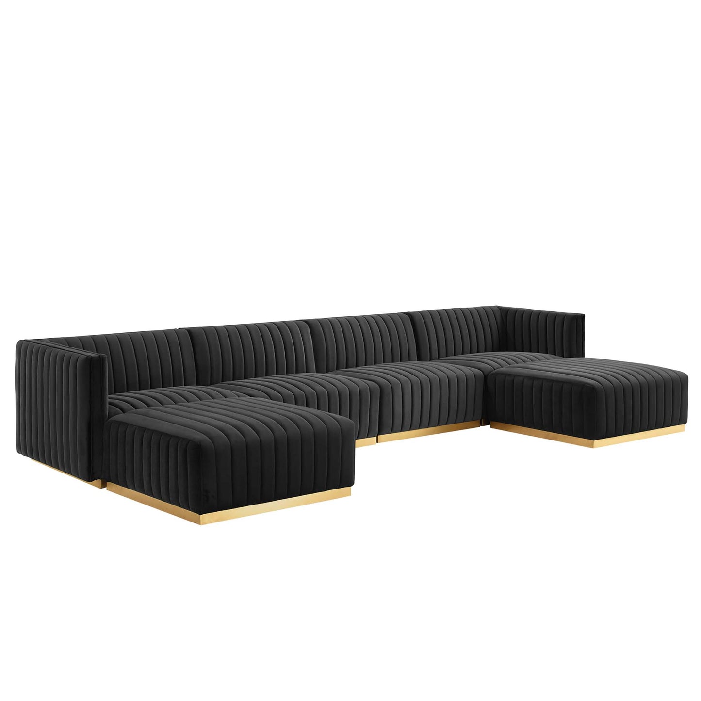 Conjure 6-Piece Channel Tufted Performance Velvet Sectional