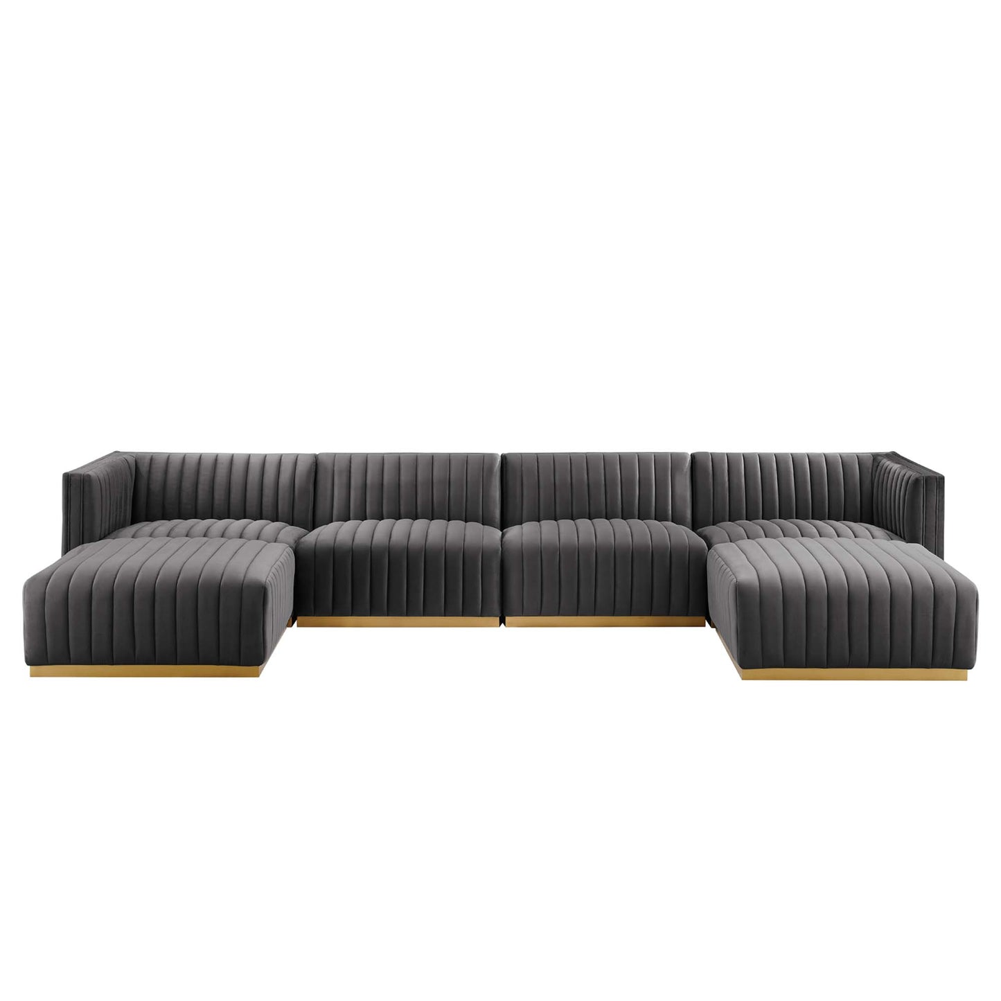 Conjure 6-Piece Channel Tufted Performance Velvet Sectional