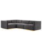 Conjure 4-Piece Channel Tufted Performance Velvet Sectional