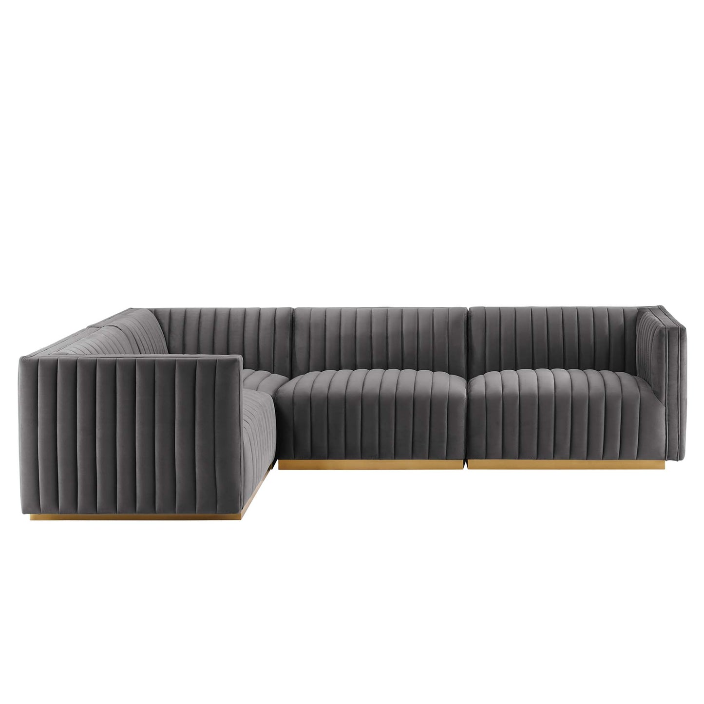 Conjure 4-Piece Channel Tufted Performance Velvet Sectional