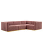 Conjure 4-Piece Channel Tufted Performance Velvet Sectional