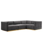 Conjure 4-Piece Channel Tufted Performance Velvet Sectional