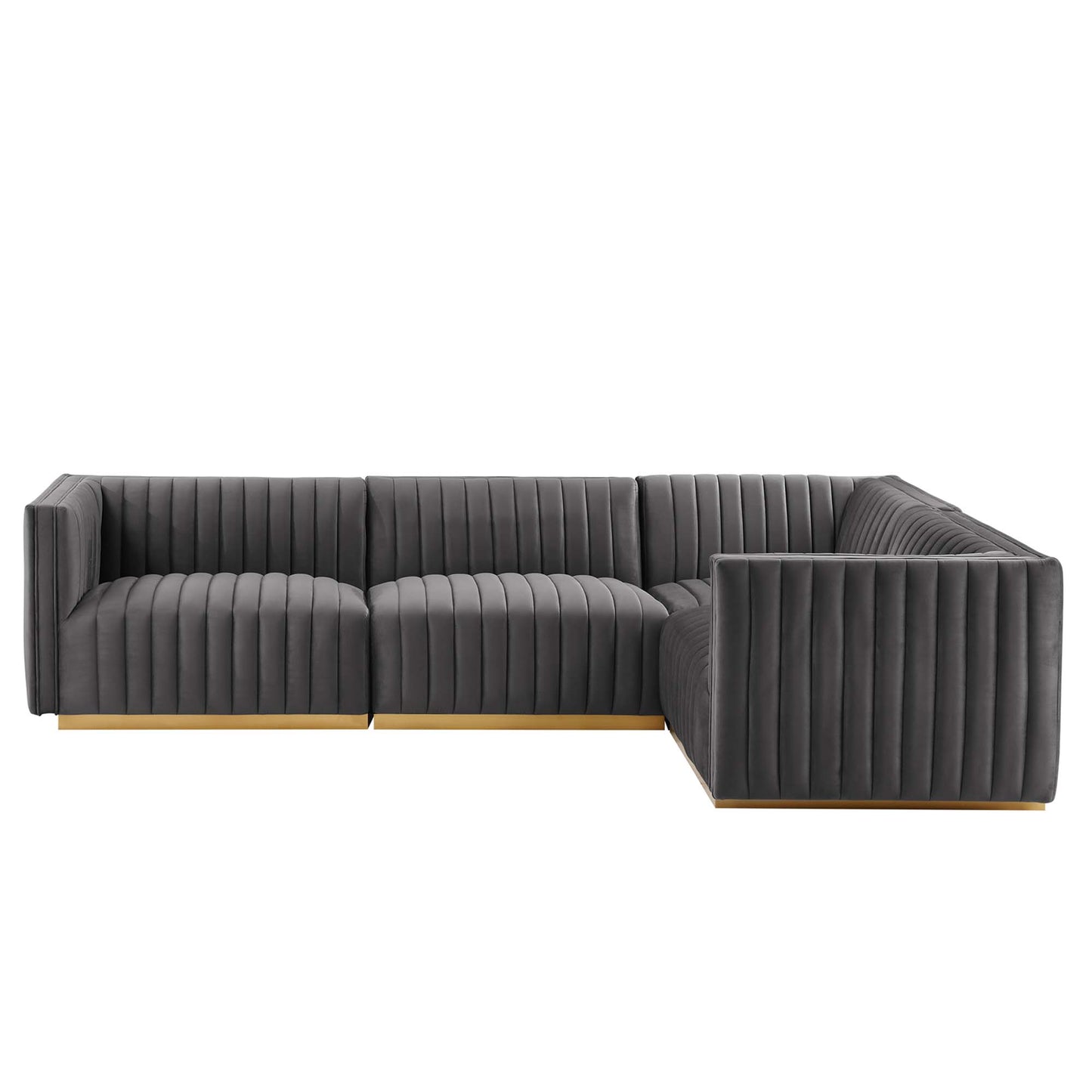 Conjure 4-Piece Channel Tufted Performance Velvet Sectional