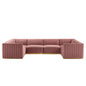 Conjure 6-Piece Channel Tufted Performance Velvet U-Shaped Sectional