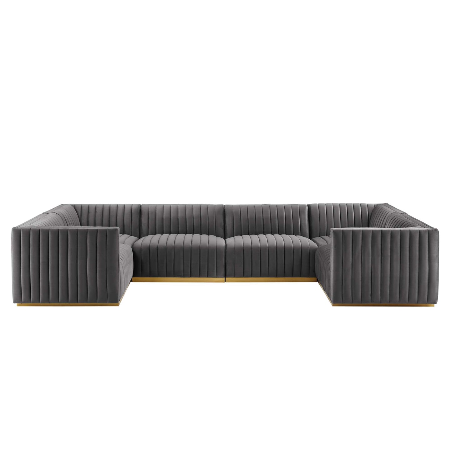 Conjure 6-Piece Channel Tufted Performance Velvet U-Shaped Sectional