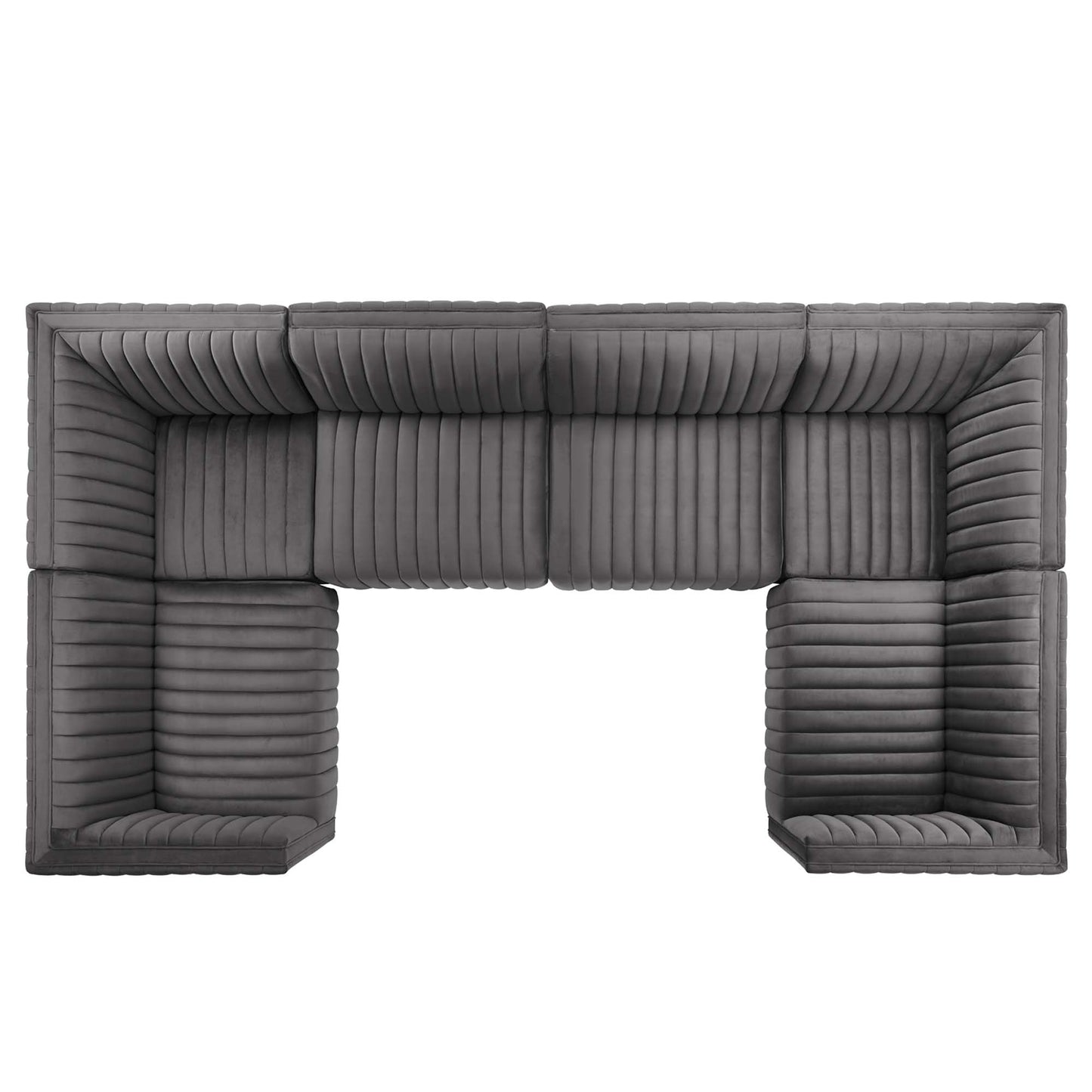 Conjure 6-Piece Channel Tufted Performance Velvet U-Shaped Sectional