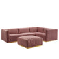 Conjure 5-Piece Channel Tufted Performance Velvet Sectional