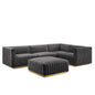 Conjure 5-Piece Channel Tufted Performance Velvet Sectional