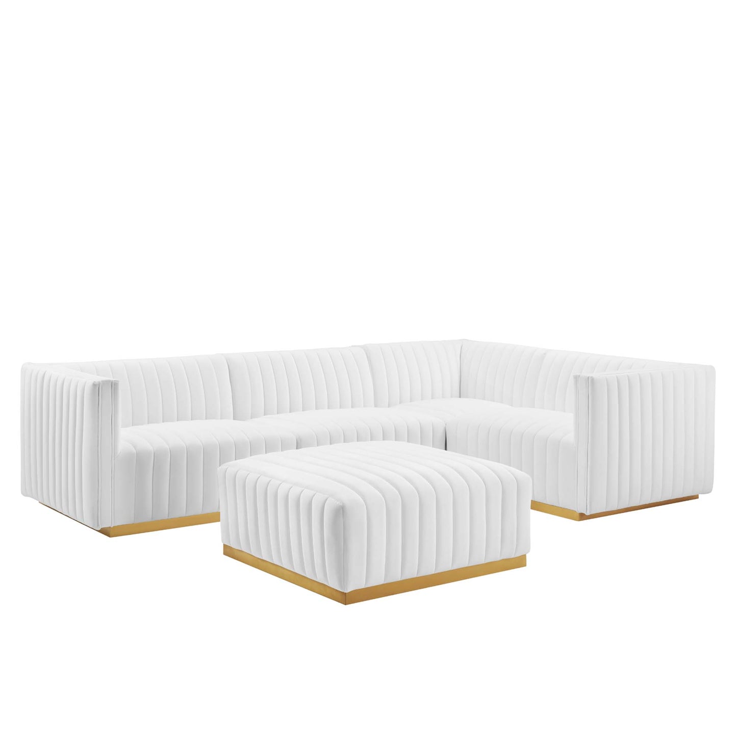 Conjure 5-Piece Channel Tufted Performance Velvet Sectional