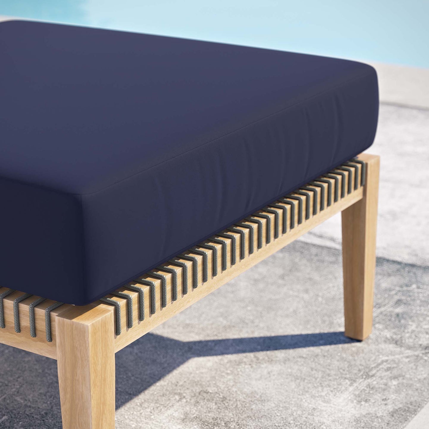 Clearwater Outdoor Patio Teak Wood Ottoman