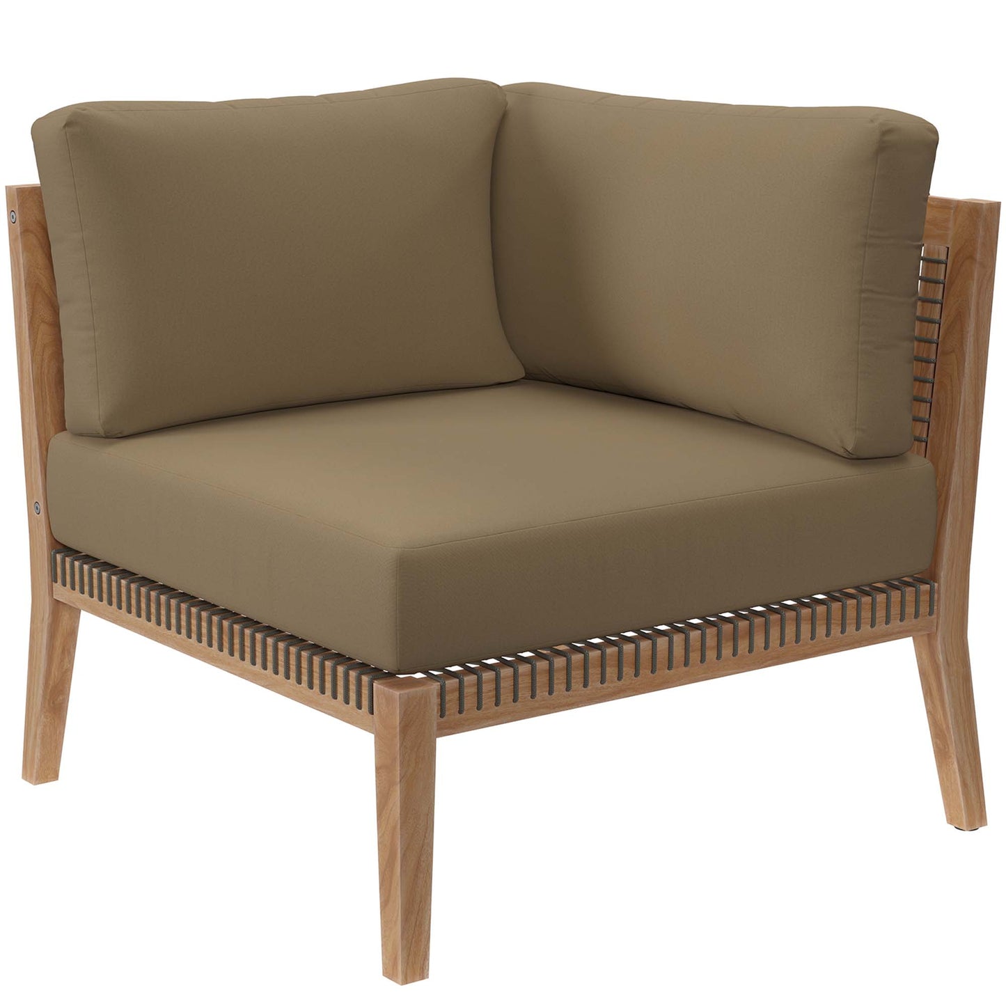 Chaise d'angle en bois de teck pour patio d'extérieur Clearwater par Modway