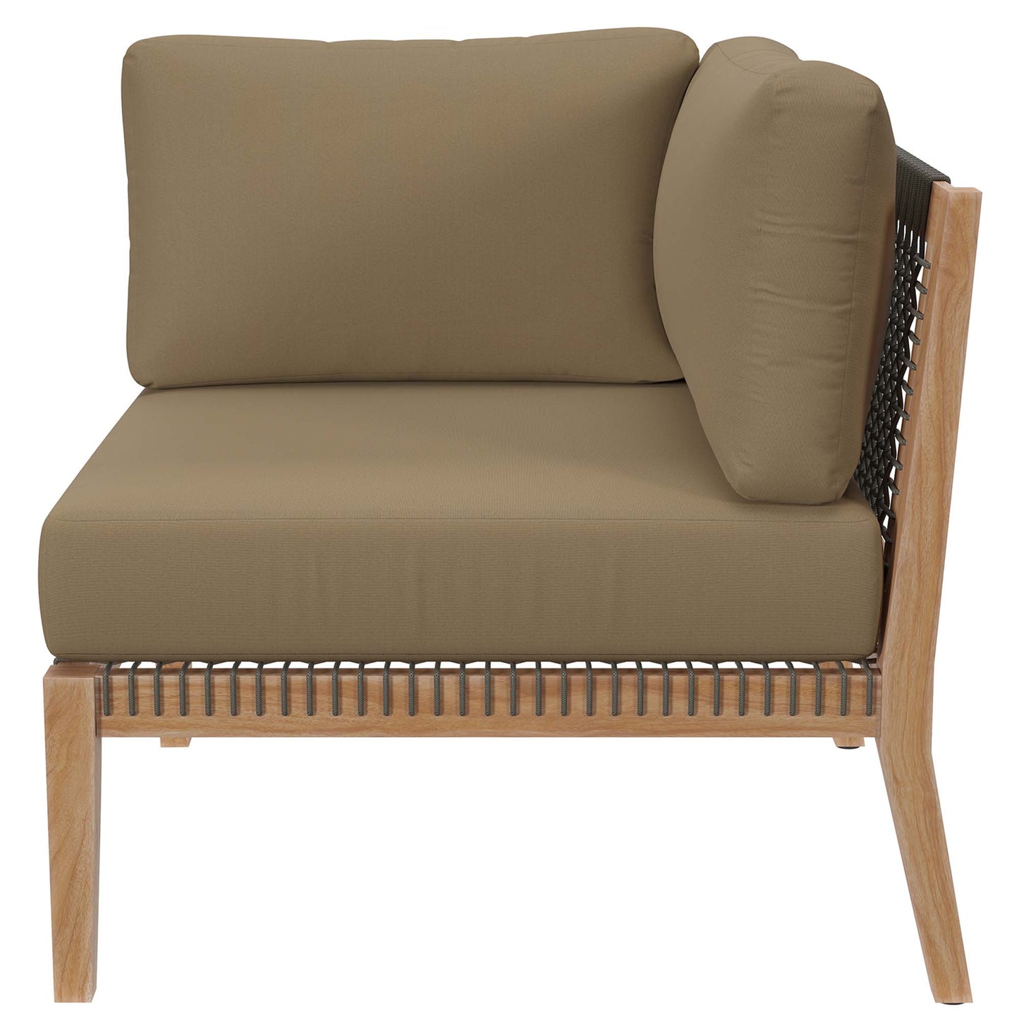 Chaise d'angle en bois de teck pour patio d'extérieur Clearwater par Modway