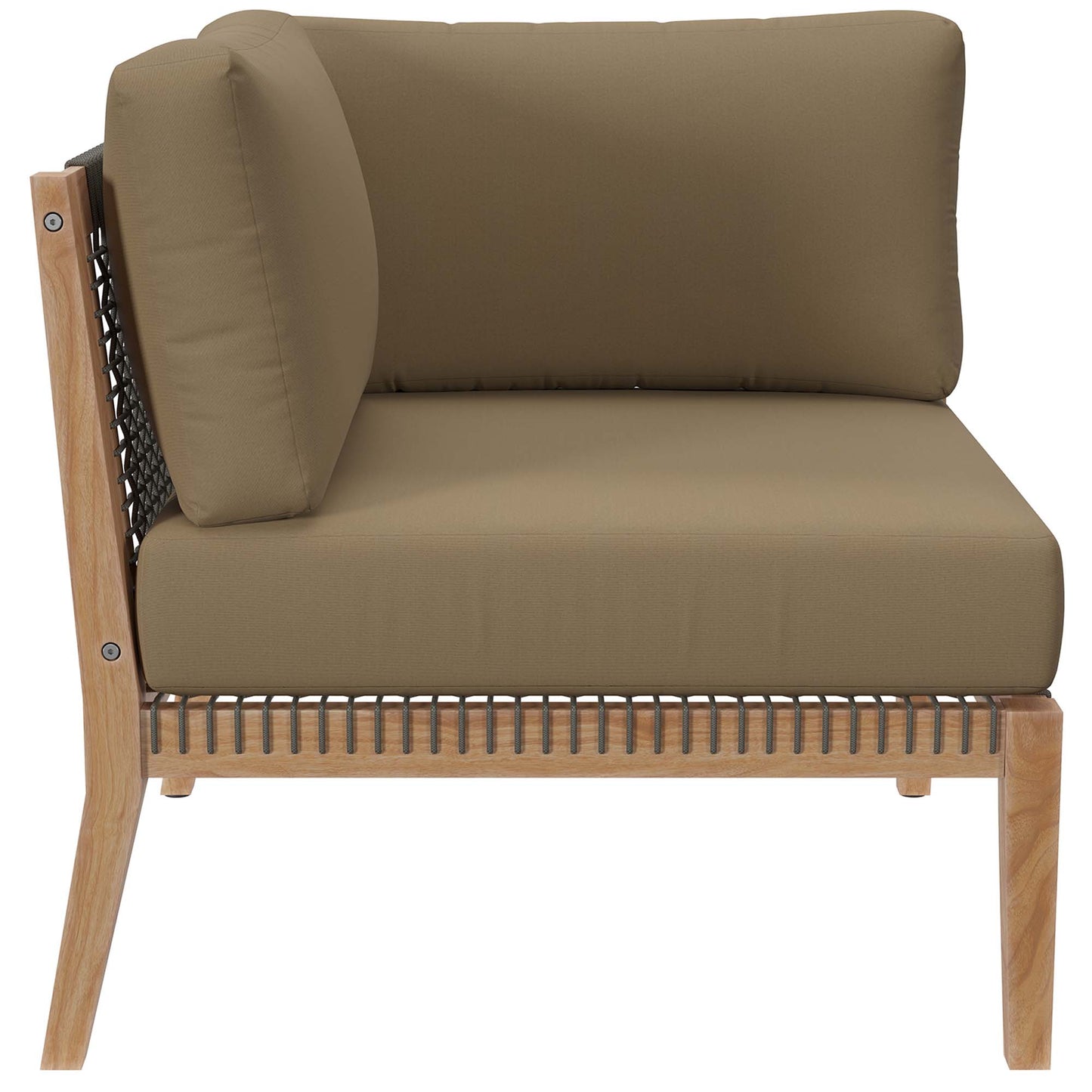 Chaise d'angle en bois de teck pour patio d'extérieur Clearwater par Modway