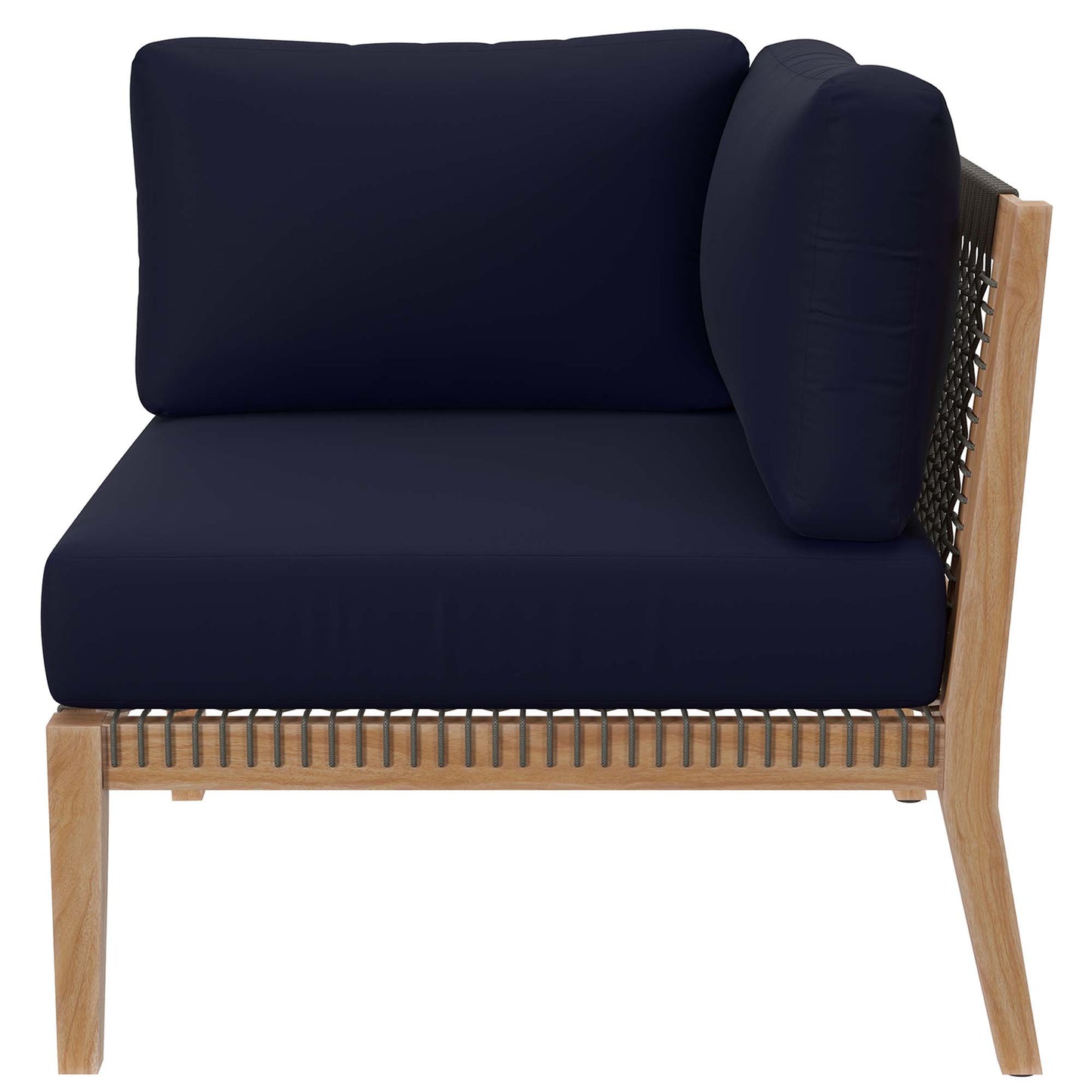 Chaise d'angle en bois de teck pour patio d'extérieur Clearwater par Modway