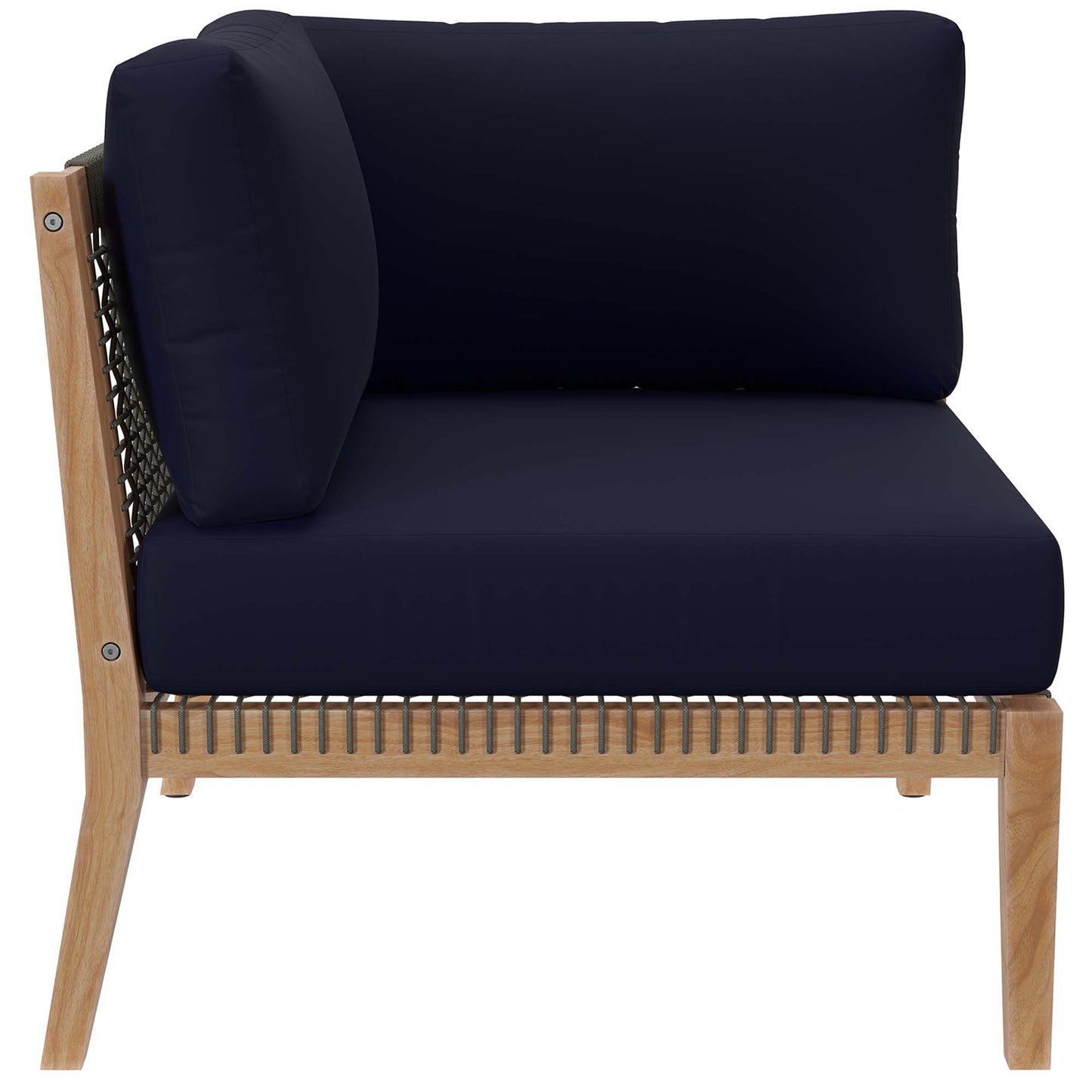 Chaise d'angle en bois de teck pour patio d'extérieur Clearwater par Modway