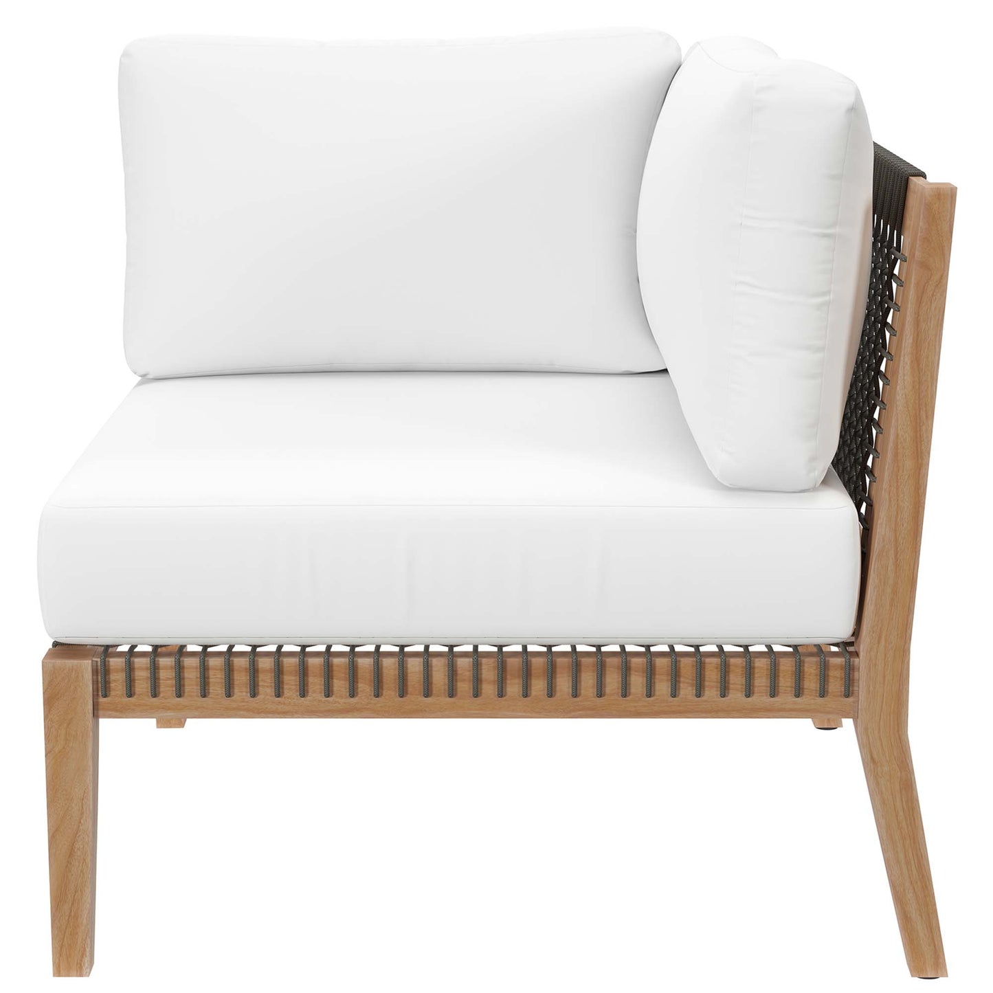 Chaise d'angle en bois de teck pour patio d'extérieur Clearwater par Modway