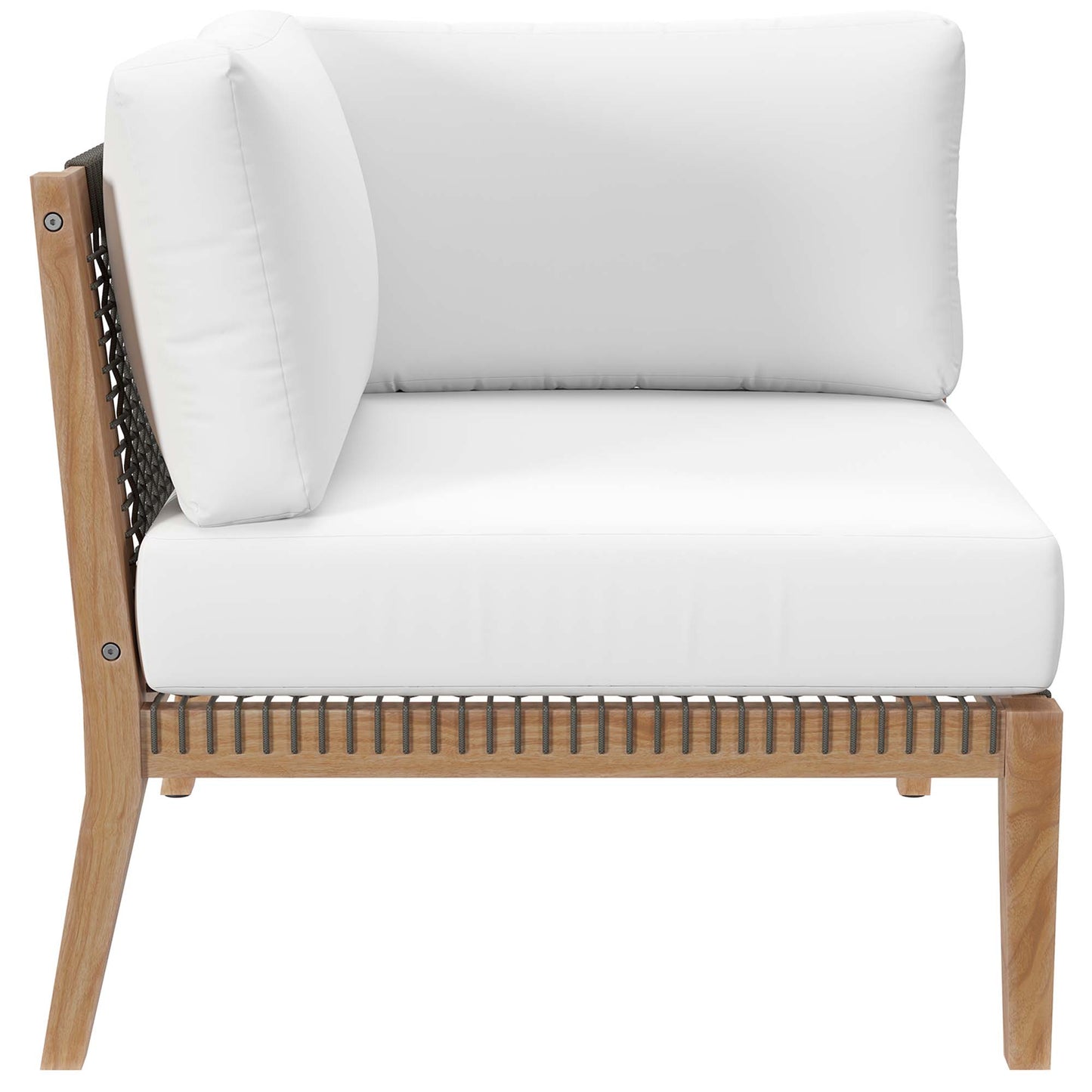 Chaise d'angle en bois de teck pour patio d'extérieur Clearwater par Modway