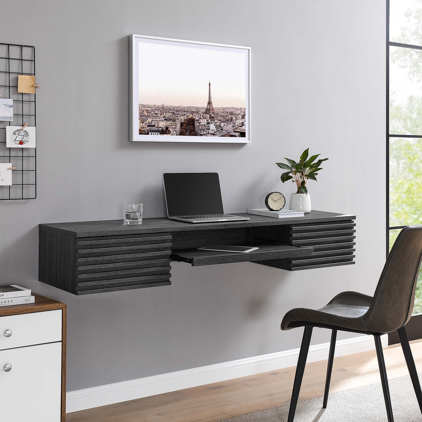 Bureau mural en bois Render par Modway