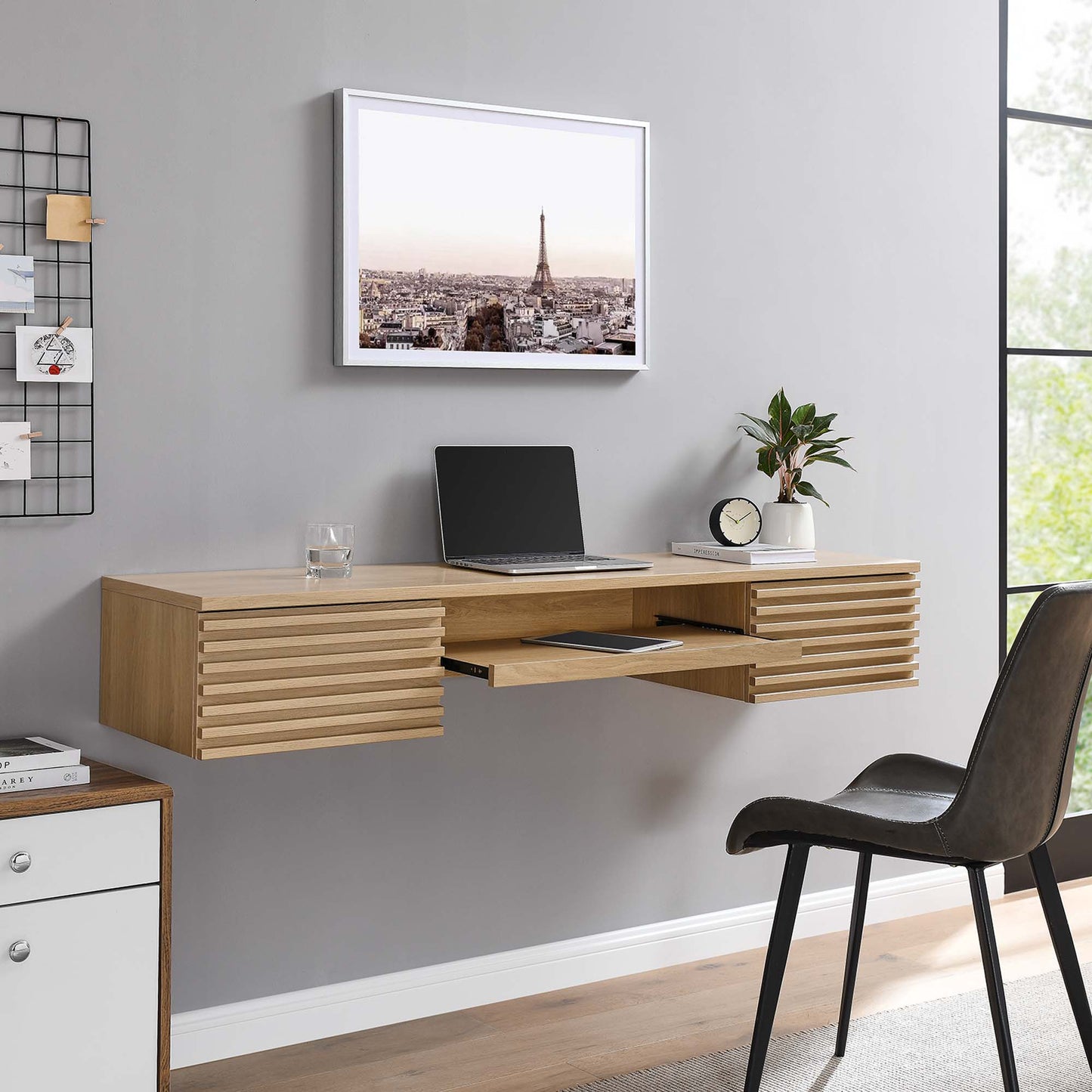 Bureau mural en bois Render par Modway