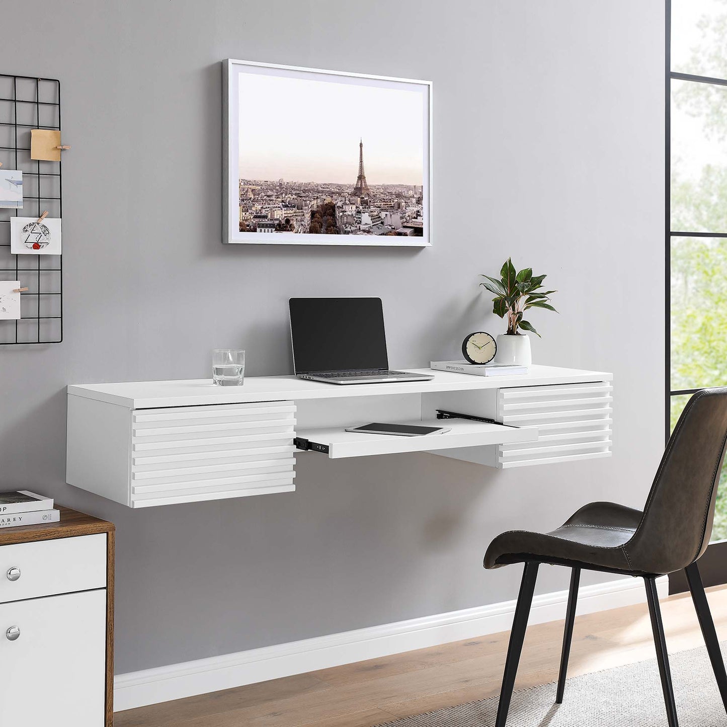 Bureau mural en bois Render par Modway