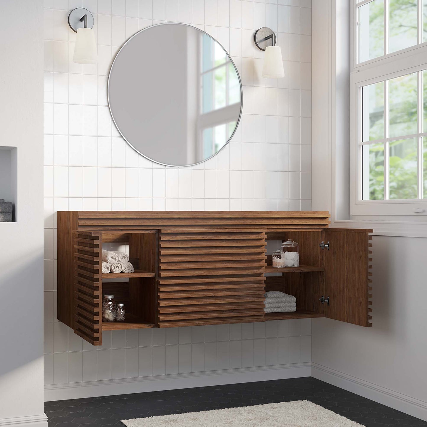 Render 48" Single Sink Compatible (Not Included) Bathroom Vanity Cabinet