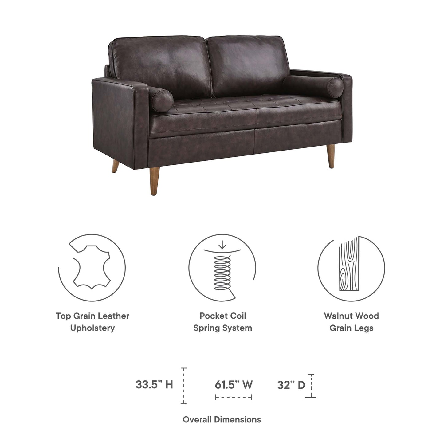 Valour Leather Loveseat