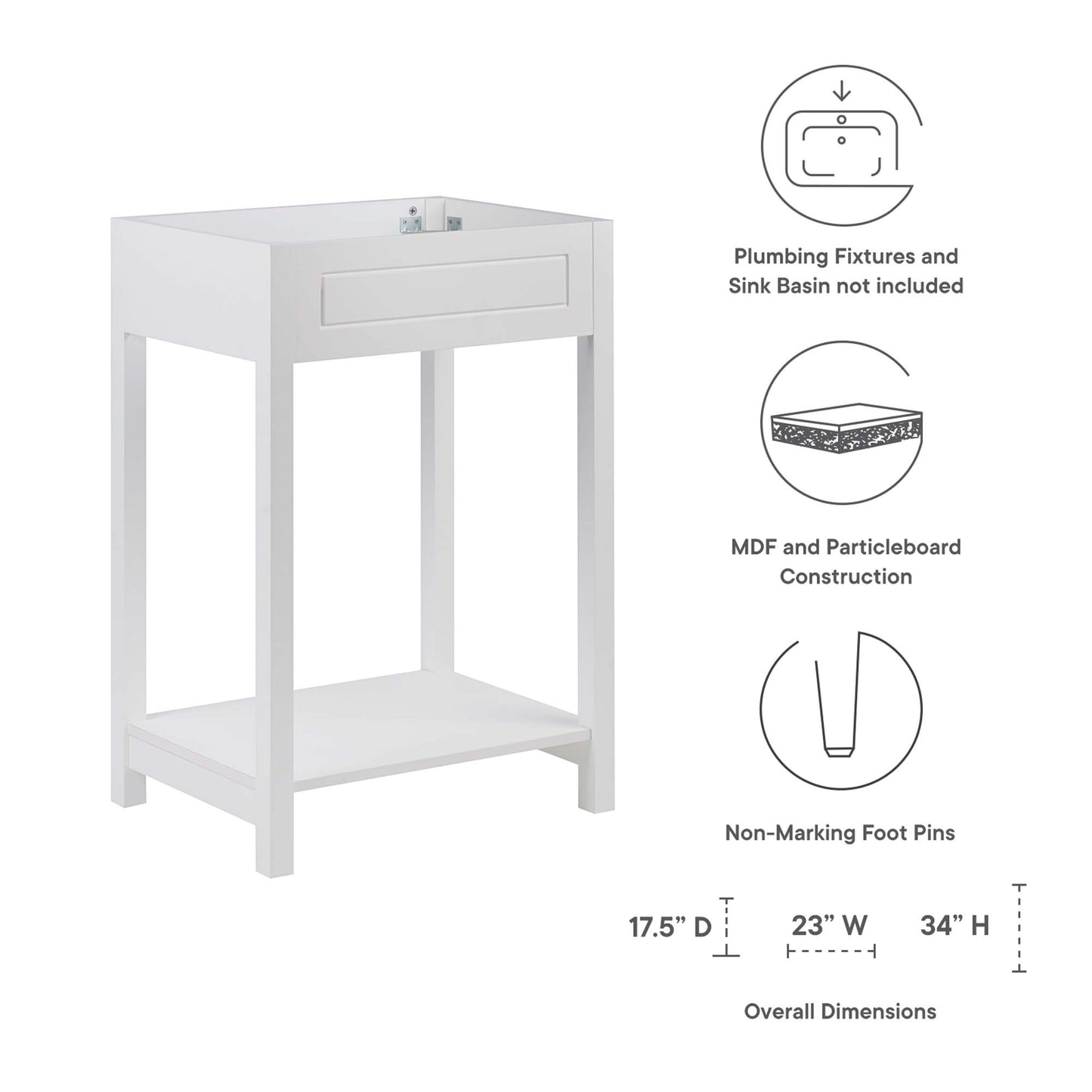 Altura 24" Bathroom Vanity Cabinet (Sink Basin Not Included)