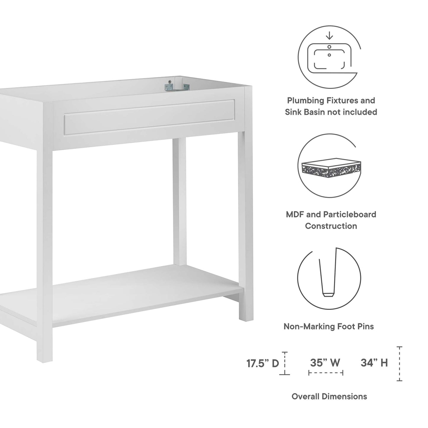 Altura 36" Bathroom Vanity Cabinet (Sink Basin Not Included)