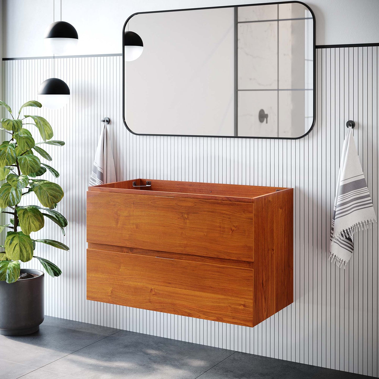 Scenic 36" Wall-Mount Bathroom Vanity Cabinet (Sink Basin Not Included)