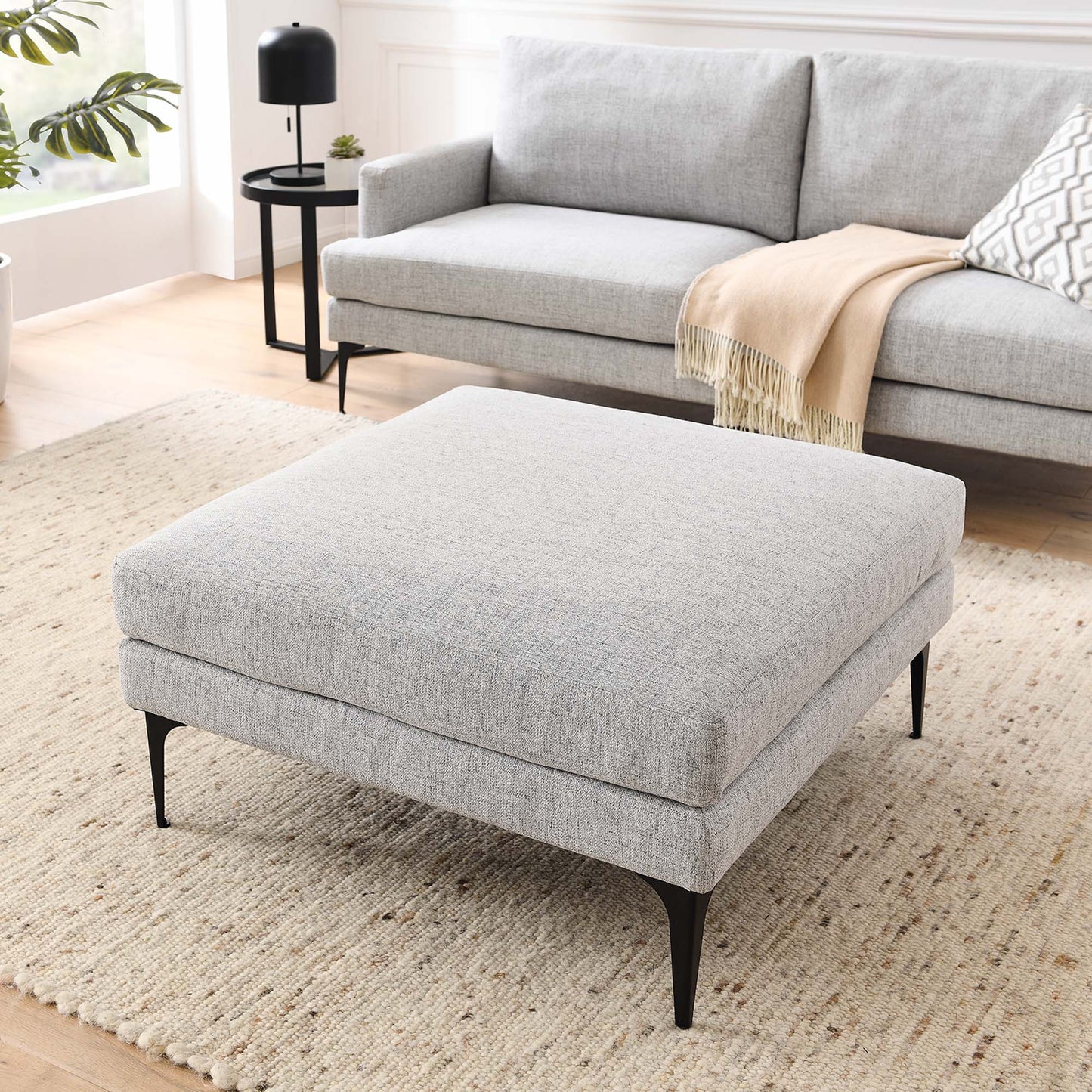 Evermore Upholstered Fabric Ottoman