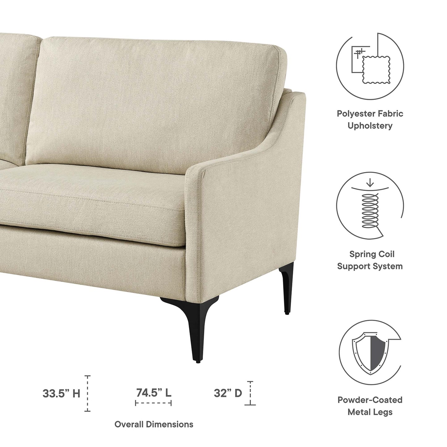 Corland Upholstered Fabric Sofa